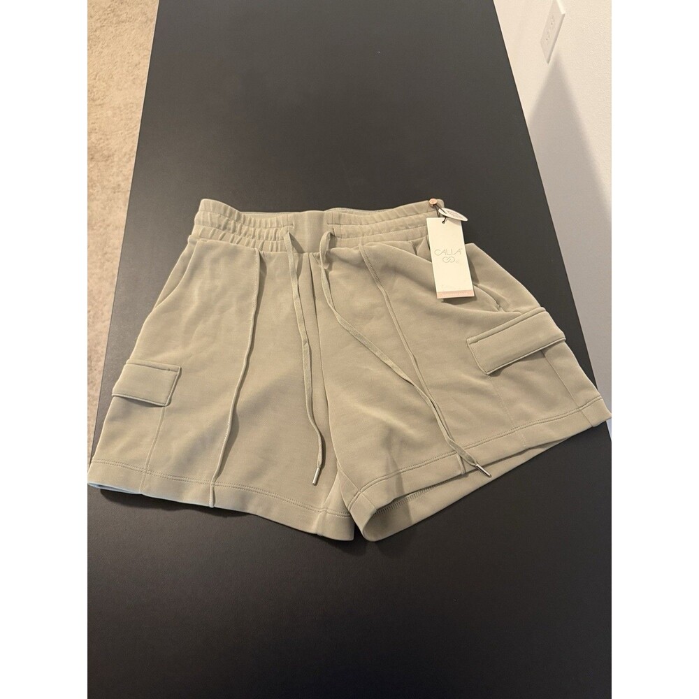 CALIA Sandwash Scuba High Rise Cargo Short Womens XS Ground Fennel NWT $68